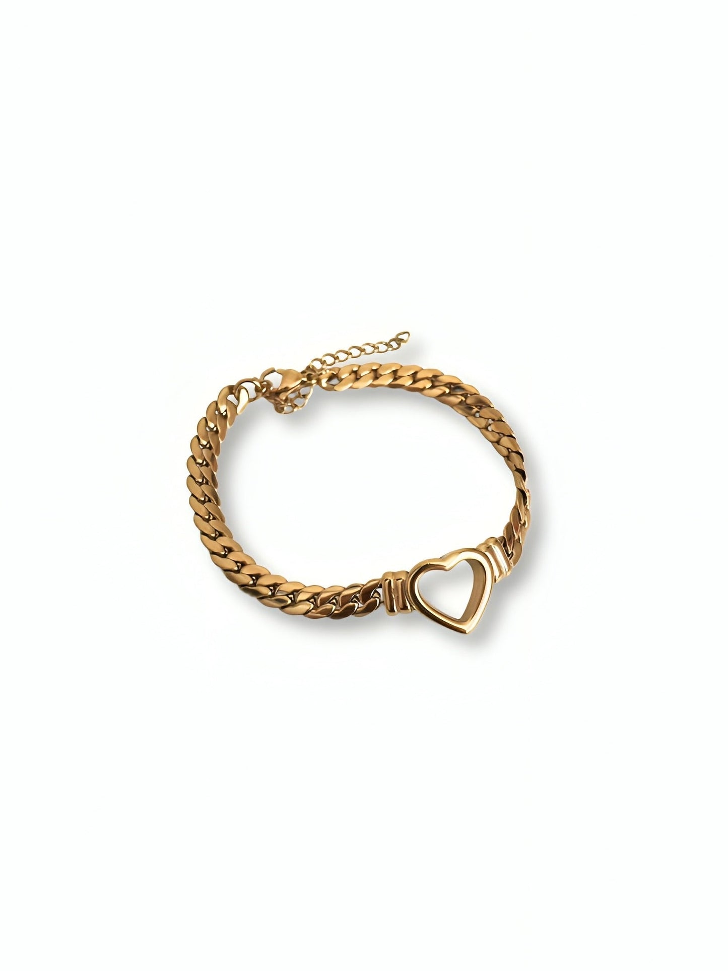 Gold Heart Chain Bracelet