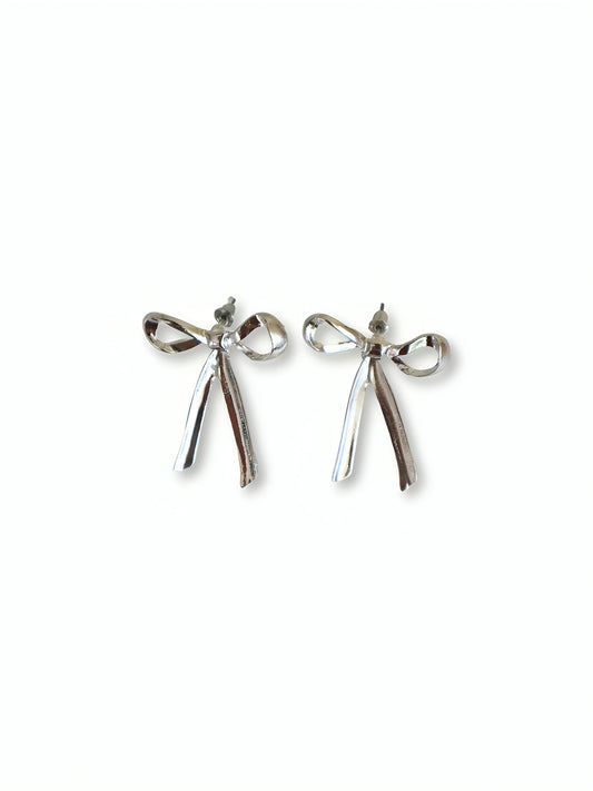 Silver Ribbon Earrings