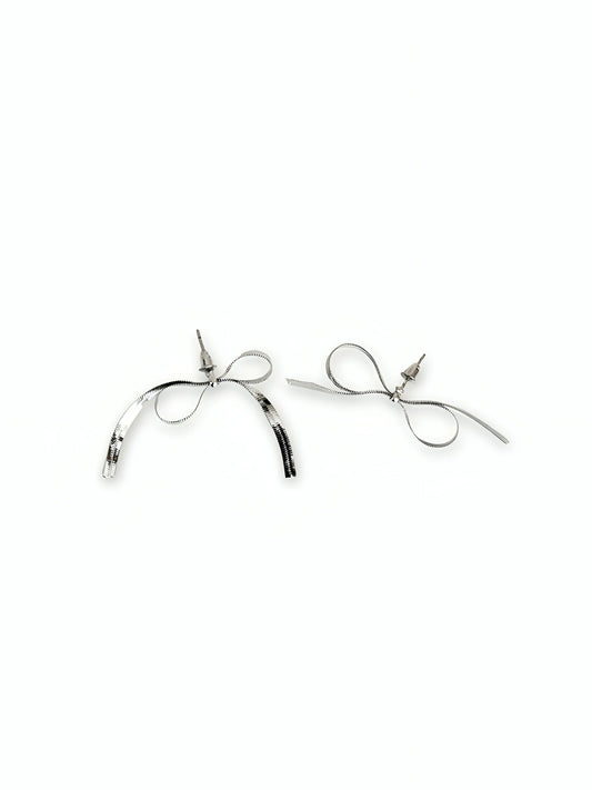 Silver Bow Earrings