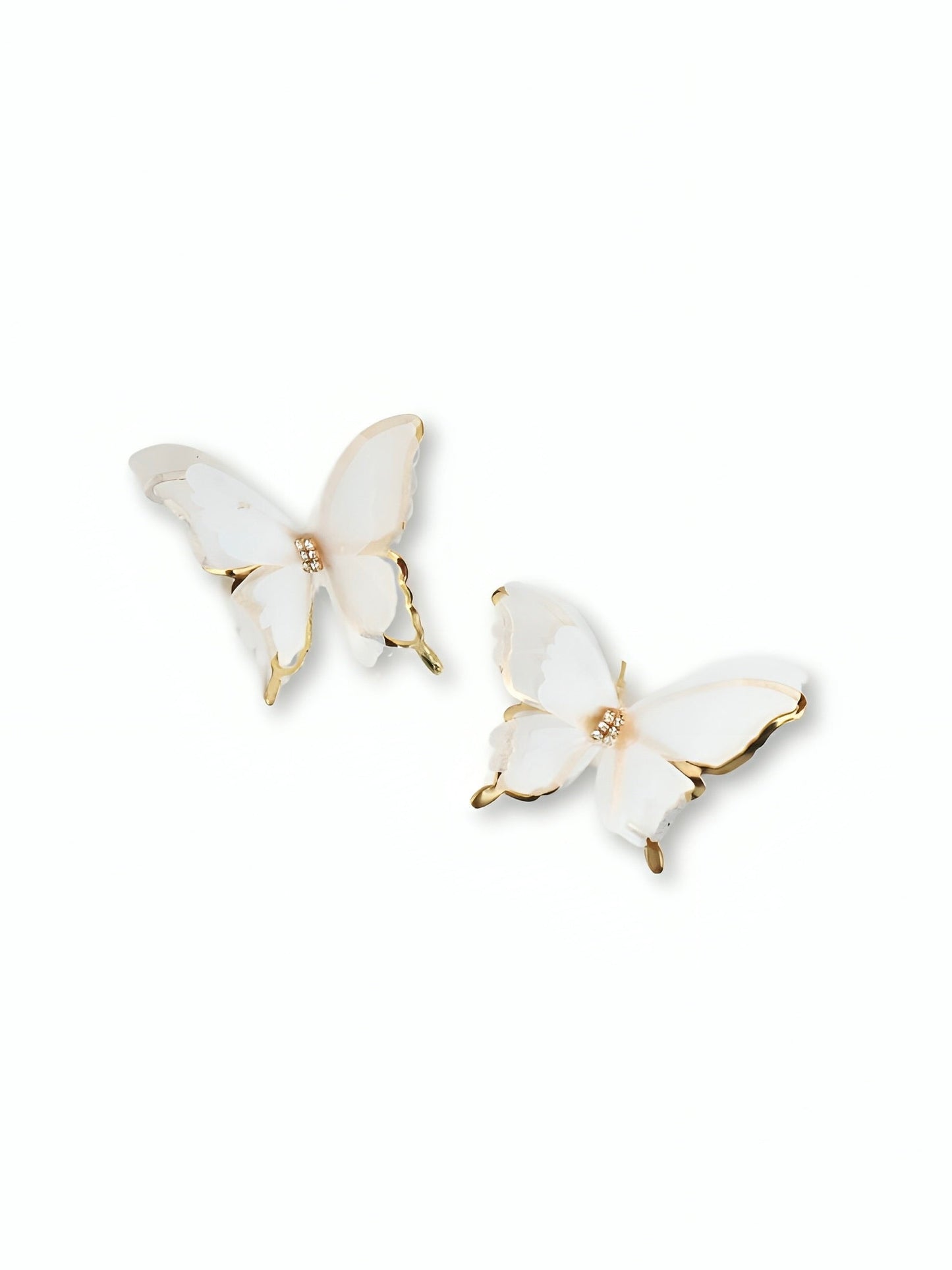 White Butterfly Earrings