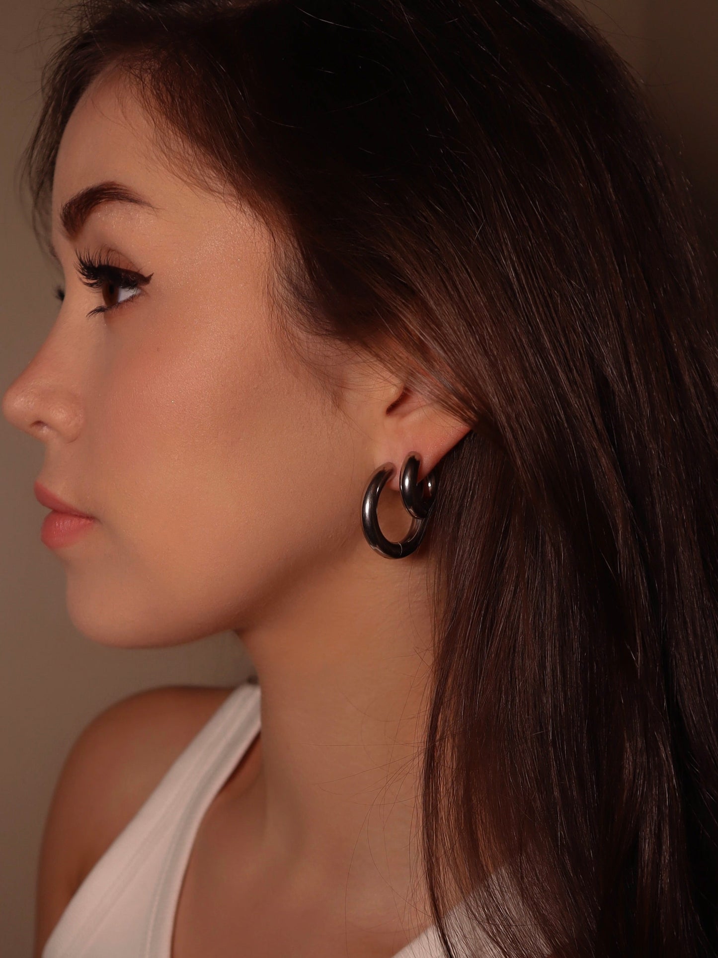 Silver Chunky Hoops