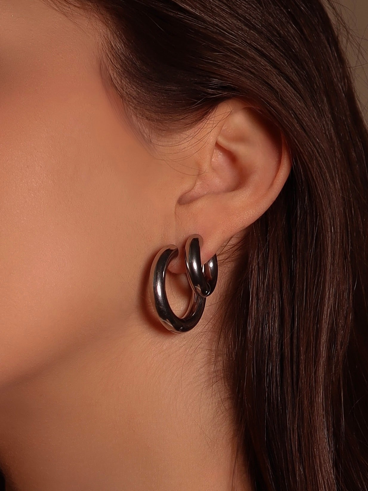 Silver Chunky Hoops