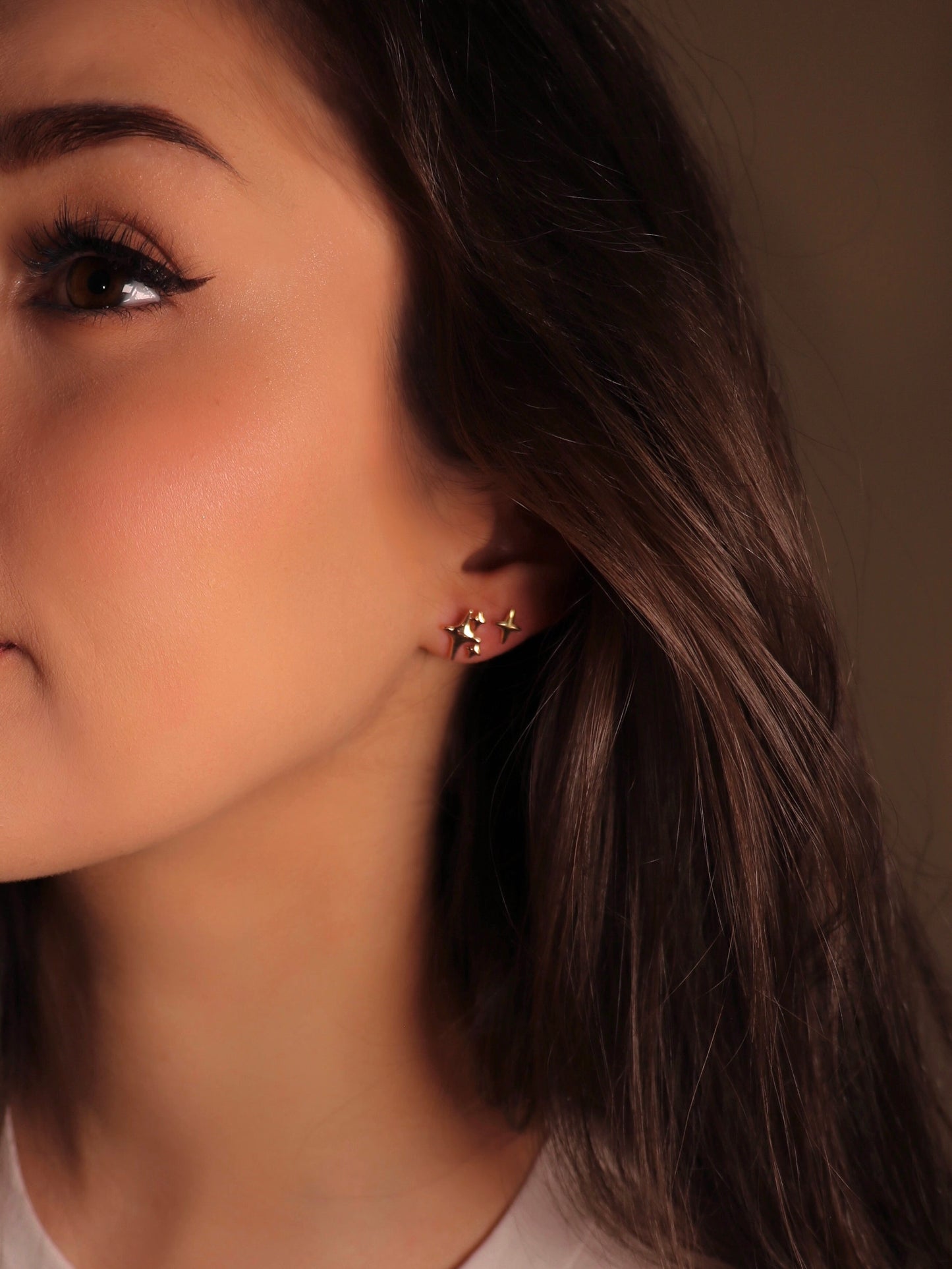 Gold Sparkle Stud Earrings