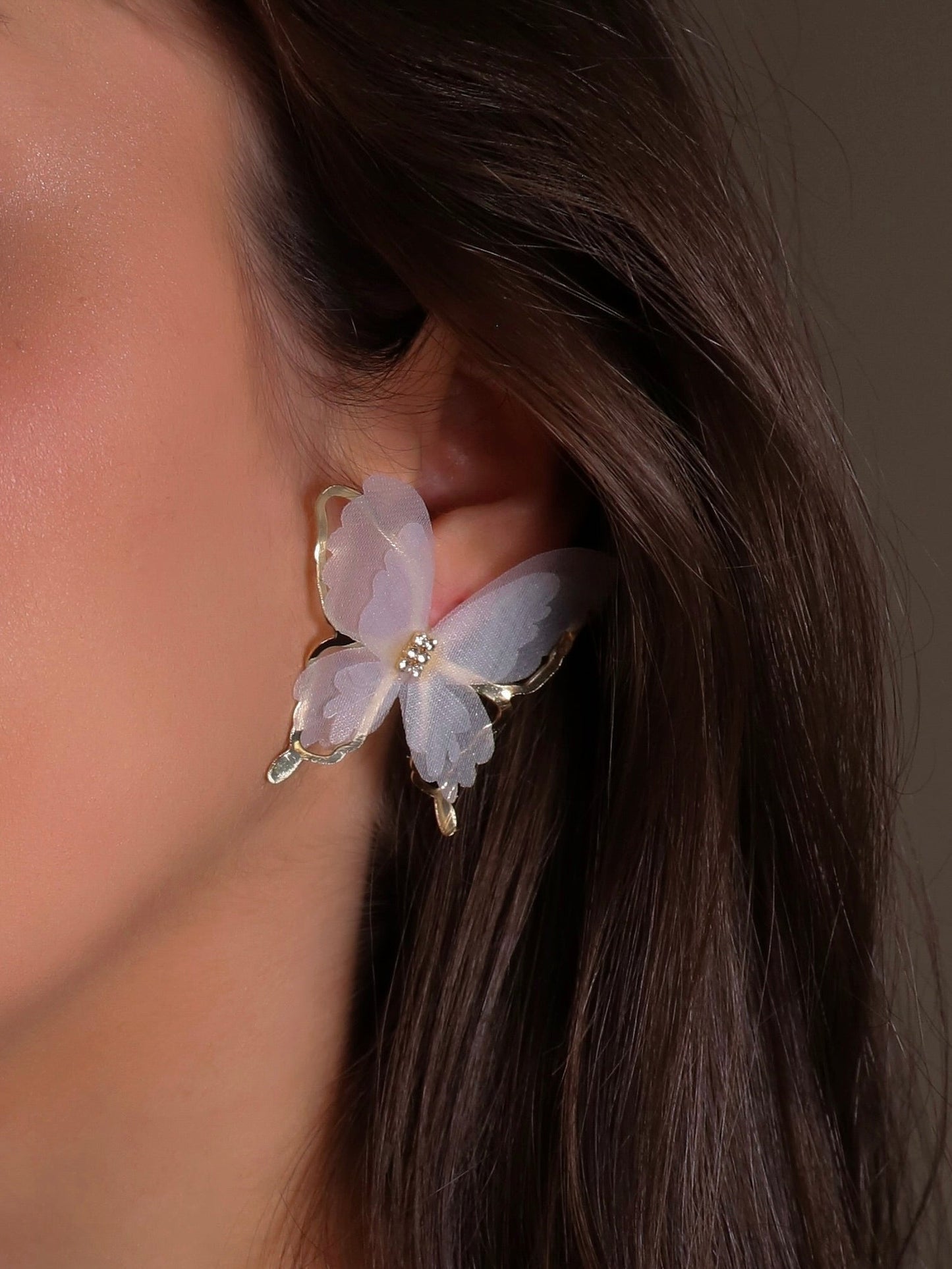 White Butterfly Earrings