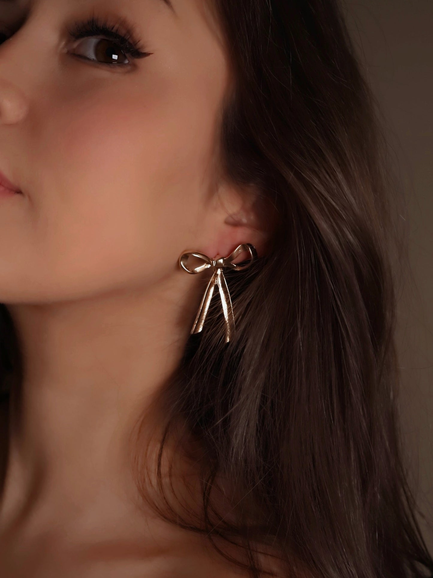 Gold Ribbon Earrings