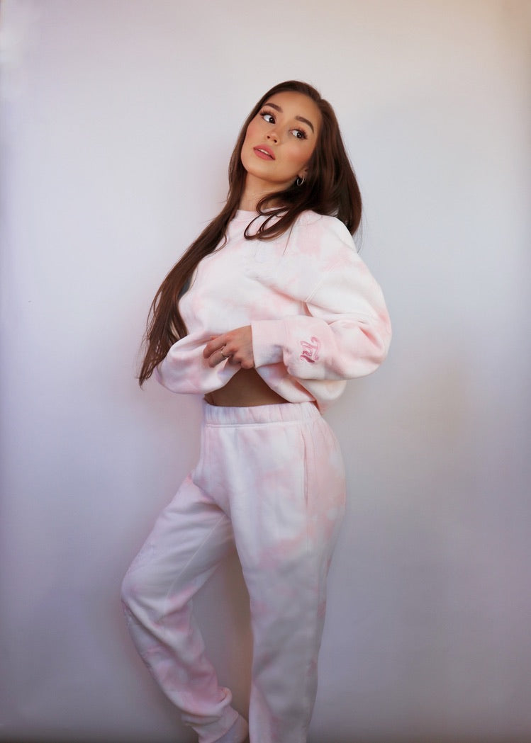 Light pink tie online dye sweatsuit